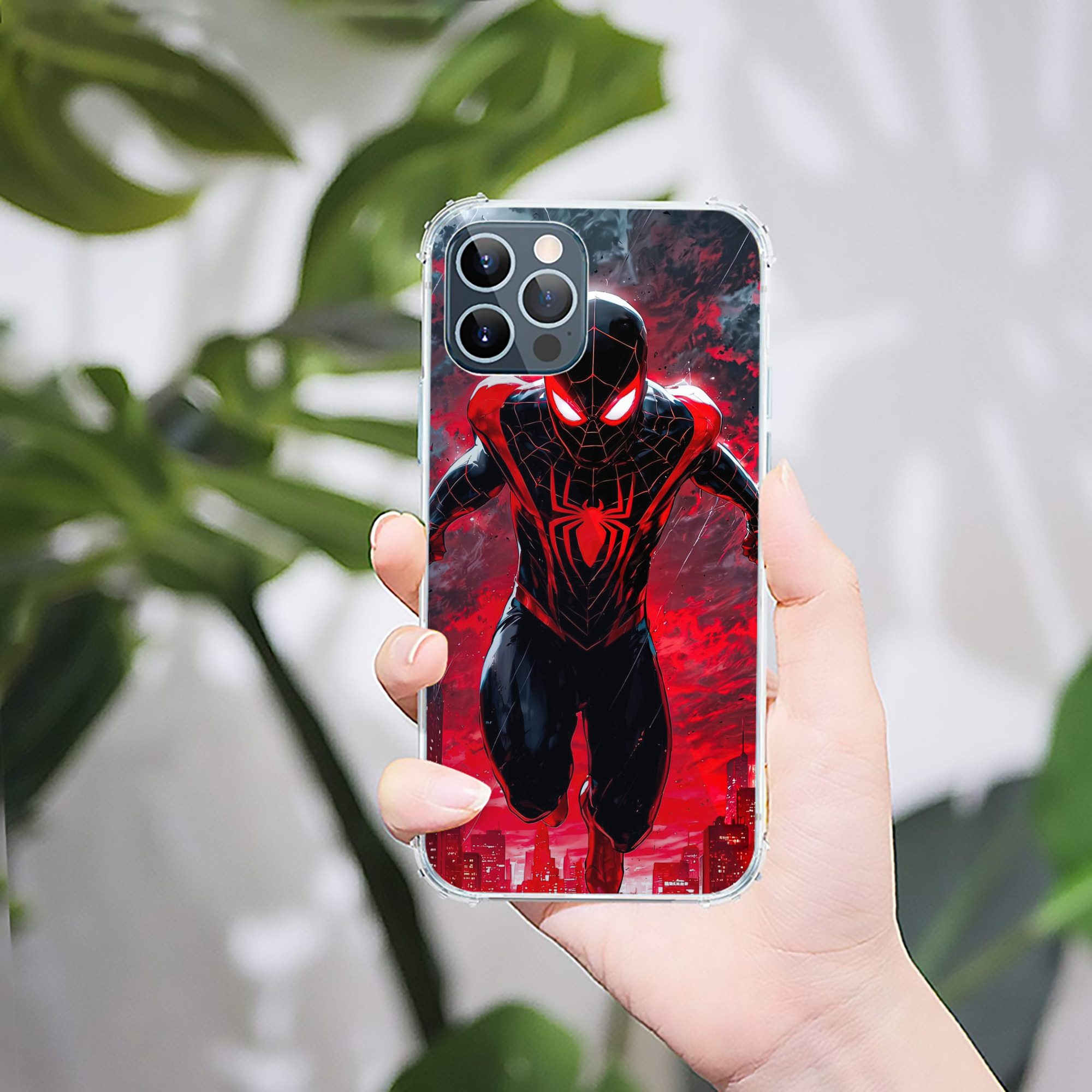（画像用） Spider Man スパイダーマン 【iPhone 12シリーズ対応】透明スマホケース（クリアソフトケース）